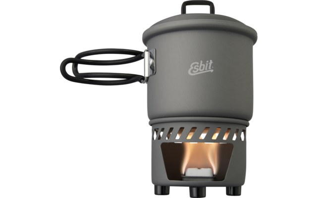 Set de cuisson à combustible sec Esbit 3 pièces aluminium avec support 585 ml