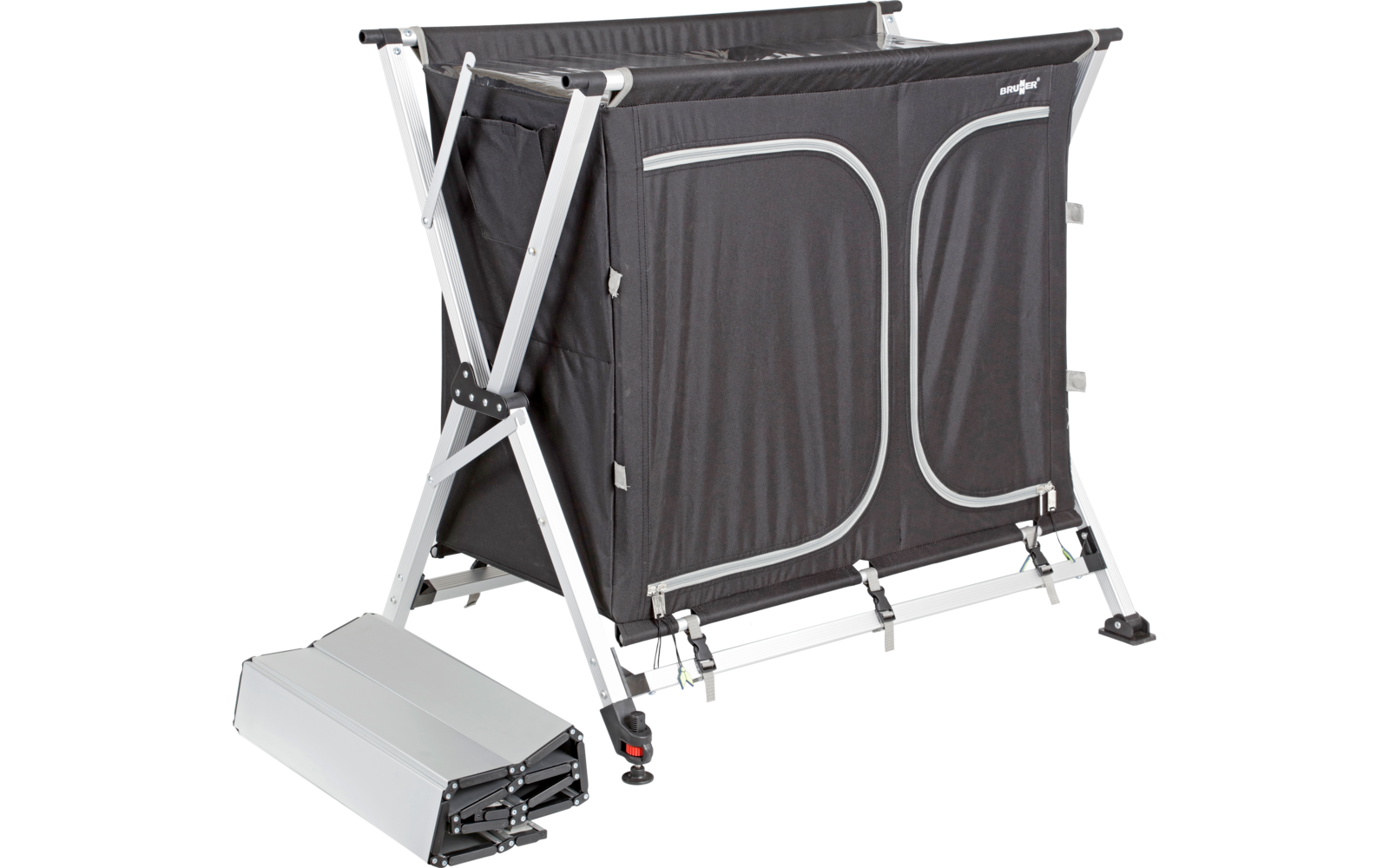 Produktbild Brunner Azabache CT Cross Square Mehrzweckschrank schwarz 99 x 51 x 90 / 115 cm 1