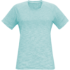 T‑shirt turquoise clair à manches courtes avec encolure ronde, tissu chiné, vue de face