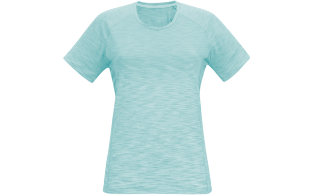 T‑shirt turquoise clair à manches courtes avec encolure ronde, tissu chiné, vue de face