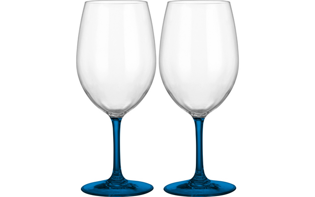 Brunner set van 2 blauwe wijnglazen