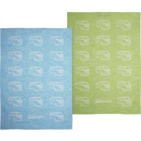 VW Collectie T1 Bulli theedoek set van 2 rood/blauw 70 x 50 cm