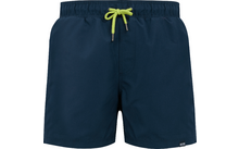 Dunkelblaue Shorts mit elastischem Bund und hellgrünem Kordelzug