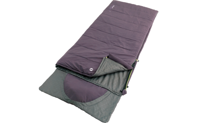 Outwell DS Contour Sleeping Bag 220 cm Dark Purple Zipper right