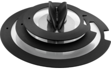 738207 - Ballarini Torre Glas Deckel Set mit Silikonrand einklappbarer Griff schwarz 3-teilig