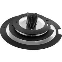 Ballarini Torre Glas Deckel Set mit Silikonrand einklappbarer Griff schwarz 3-teilig