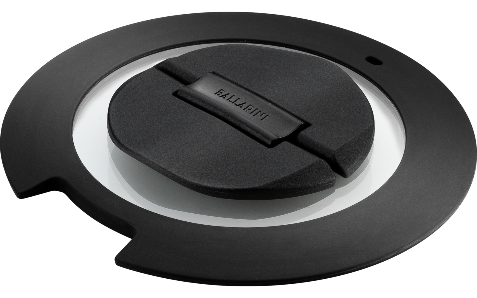 Produktbild Ballarini Torre Glas Deckel Set mit Silikonrand einklappbarer Griff schwarz 3-teilig 1