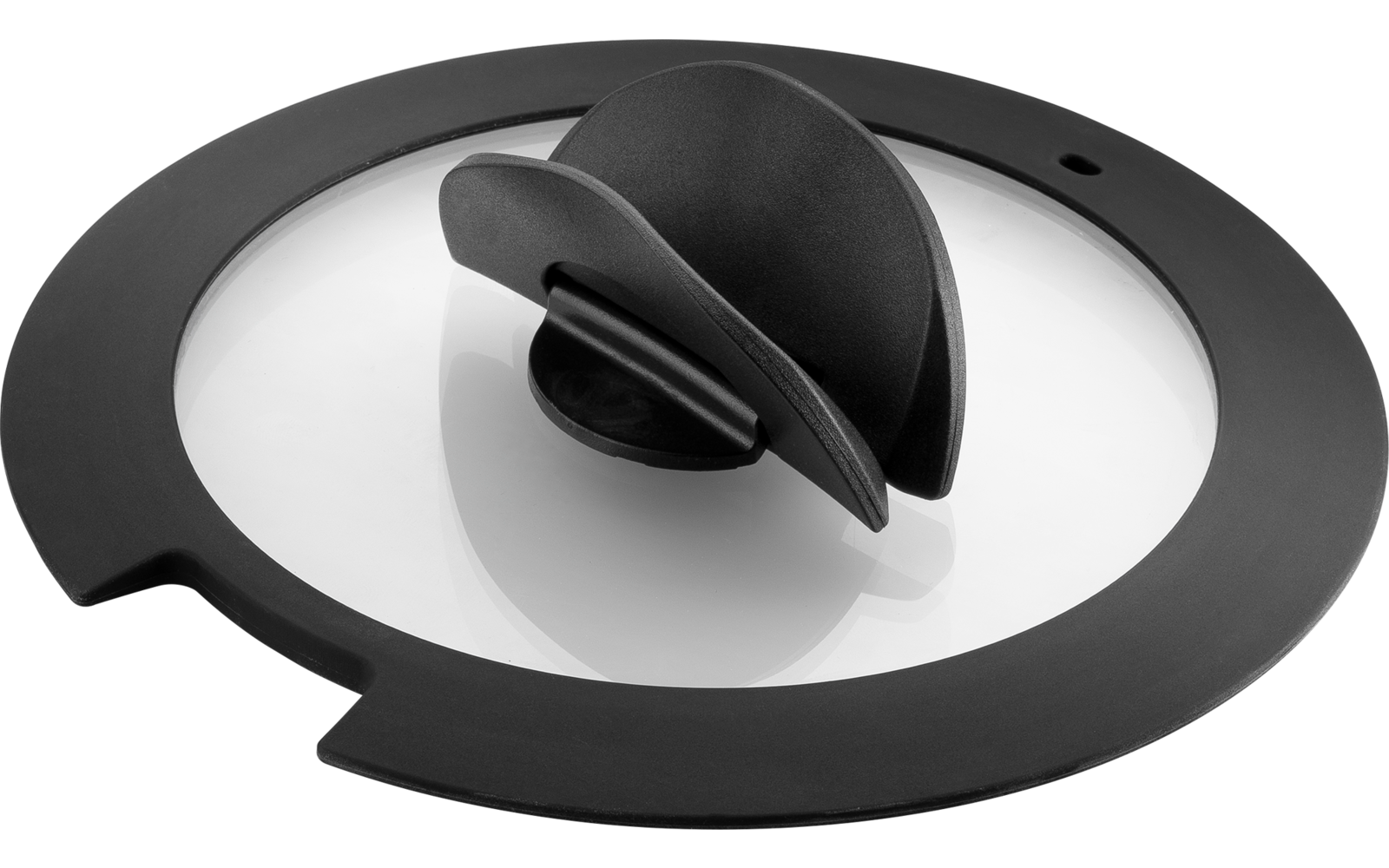 Produktbild Ballarini Torre Glas Deckel Set mit Silikonrand einklappbarer Griff schwarz 3-teilig 1