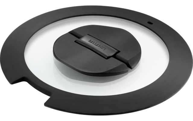 Produktbild Ballarini Torre Glas Deckel Set mit Silikonrand einklappbarer Griff schwarz 3-teilig 1