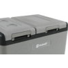 Graue Kühlbox mit zwei Verschlüssen und 'Outwell'-Logo