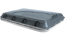 738405 - Berger Skyva Roof Vent with LED, Double Glazing, Forced Ventilation, Fly Screen, and Blackout Shade, 96 x 65.5 cm, Smoke