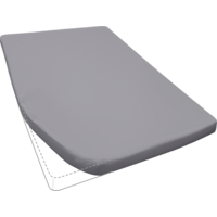 Primera Travel Mako-Feinjersey Spannbetttuch f&uuml;r Campingmatratzen aus Baumwolle Granit French Bed links