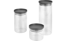 Metaltex Aroma Line Vorratsdosen rund aus Glas 3-er Set 450 / 1000 / 1500 ml