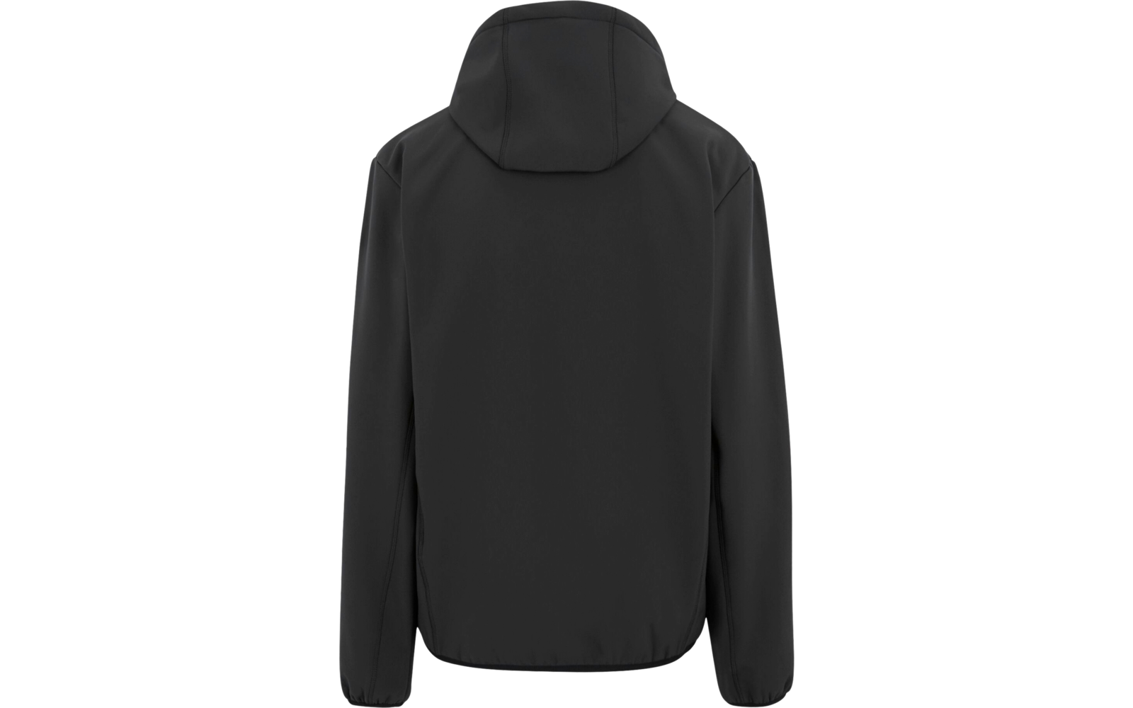 Schwarze Jacke mit Kapuze von hinten