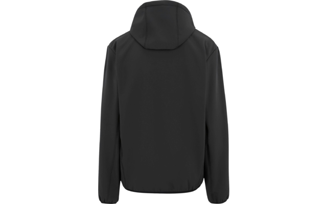 Schwarze Jacke mit Kapuze von hinten