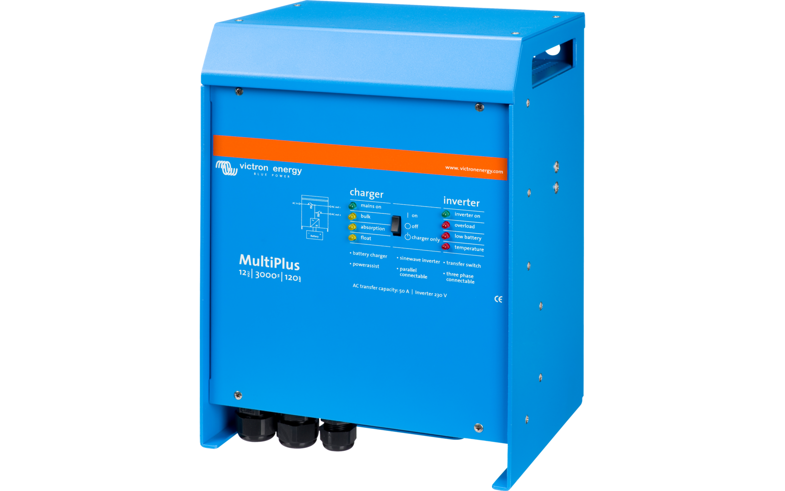 Image du produit Victron MultiPlus 12/3000 Wechselrichter Ladeger&auml;t f&uuml;r 12 V Batterien 3000 VA inklusive PowerAssist 1