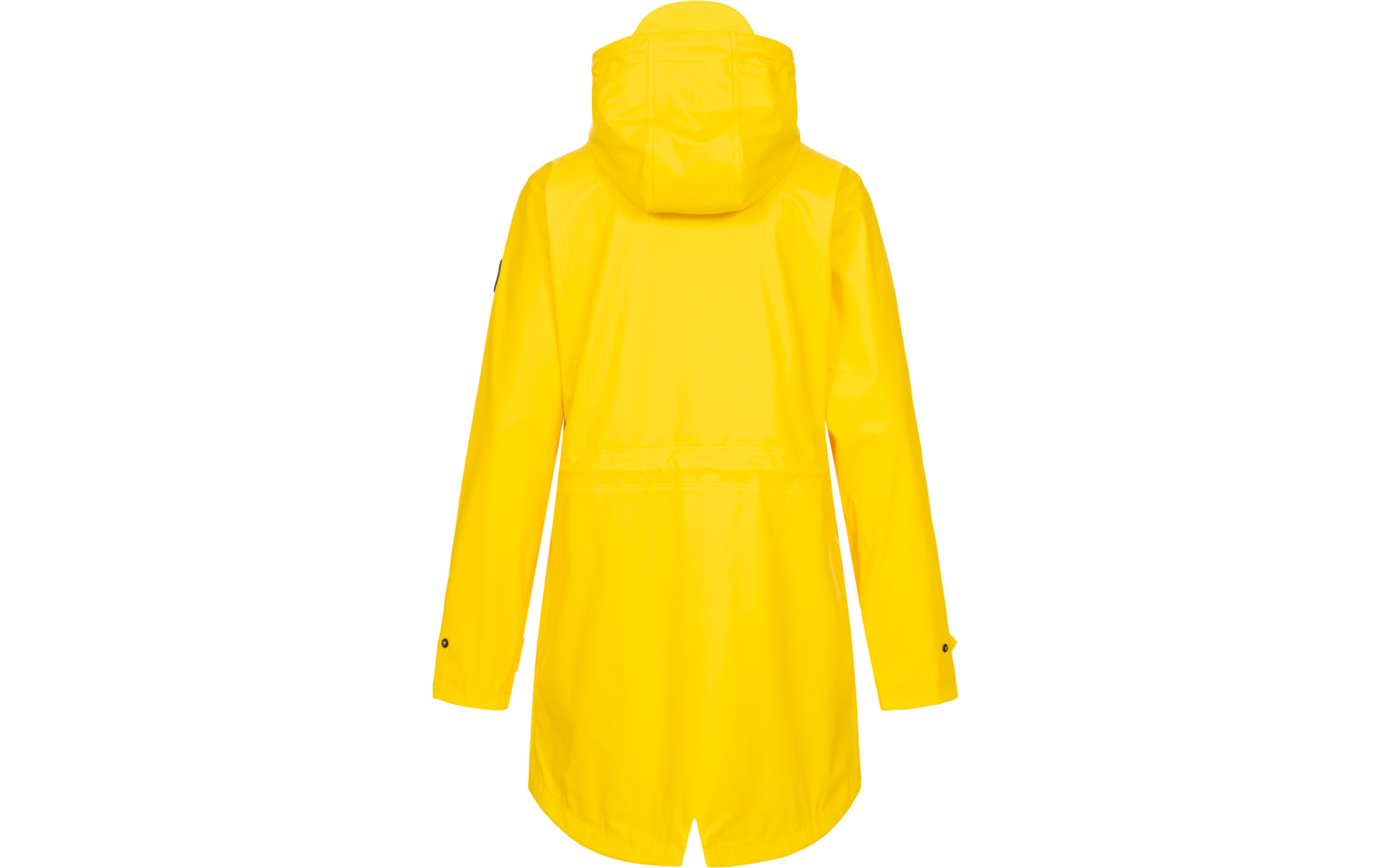 Gelber Regenmantel mit Kapuze