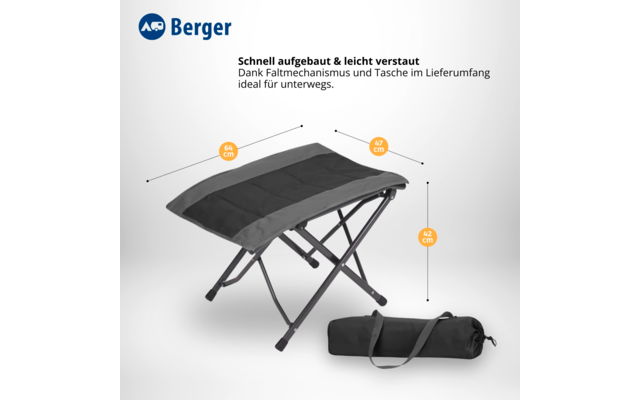 Berger Siena faltbare Beinauflage Anthrazit