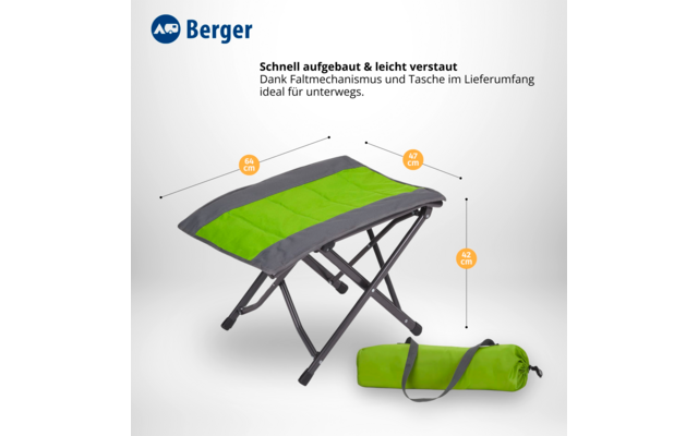 Berger Siena faltbare Beinauflage Gr&uuml;n