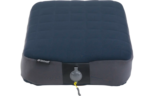 Cuscino gonfiabile per seduta blu scuro e nero con valvola frontale