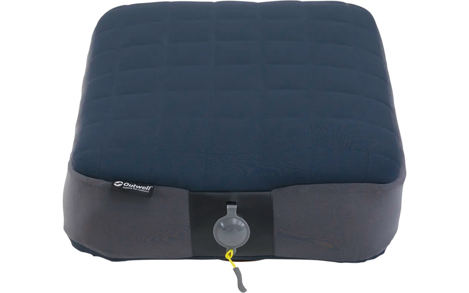 Cuscino gonfiabile per seduta blu scuro e nero con valvola frontale