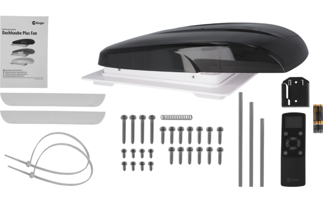 Produktbild Berger Plus Fan Dachhaube mit Ventilator & 12 V LED-Beleuchtung 40 x 40 cm 1