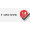 Graphic with the text '5+1 years warranty' and a red and white badge with a checkmark
