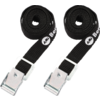 Zwei schwarze Spanngurte mit Metallverschlüssen