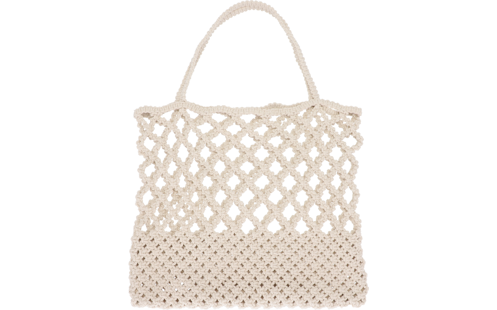 Beige gehäkelte Handtasche mit Griff