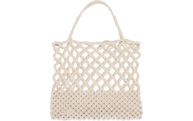 Beige gehäkelte Handtasche mit Griff