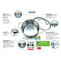 Juego de ollas y sartenes 10 piezas plata-negro Horizon Elo Basic