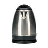Electric stainless steel kettle on white background