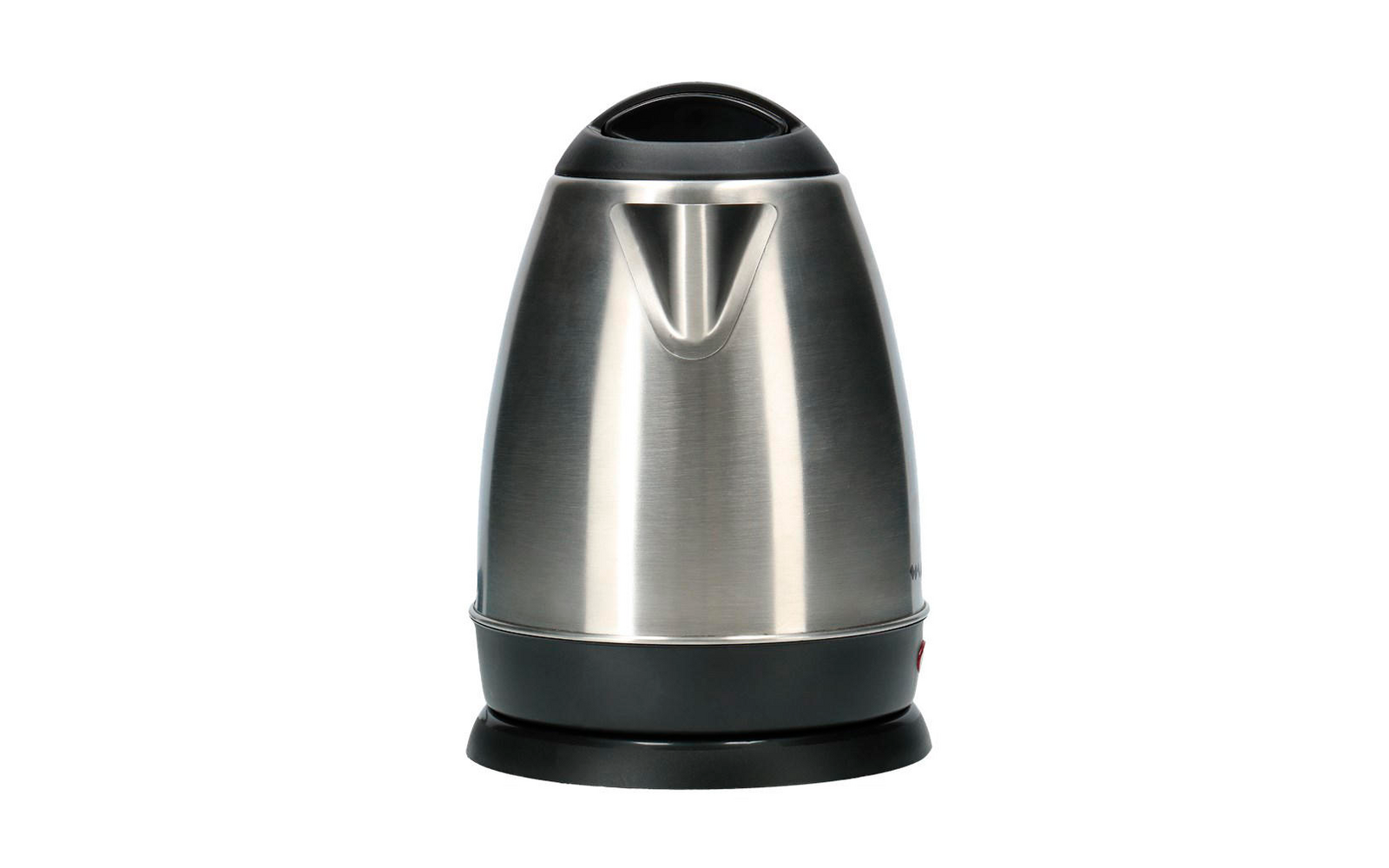 Electric stainless steel kettle on white background