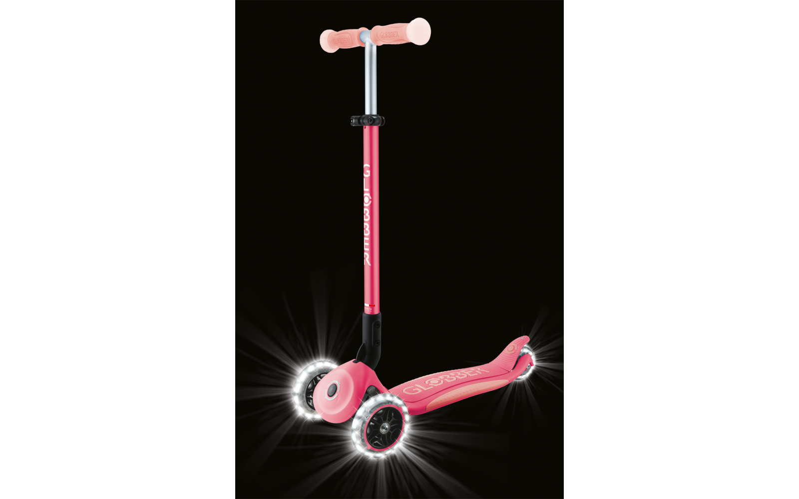 Produktbild Globber Elite Lights Glow Dreirad Scooter h&ouml;henverstellbar mit LED Leuchtrollen 1