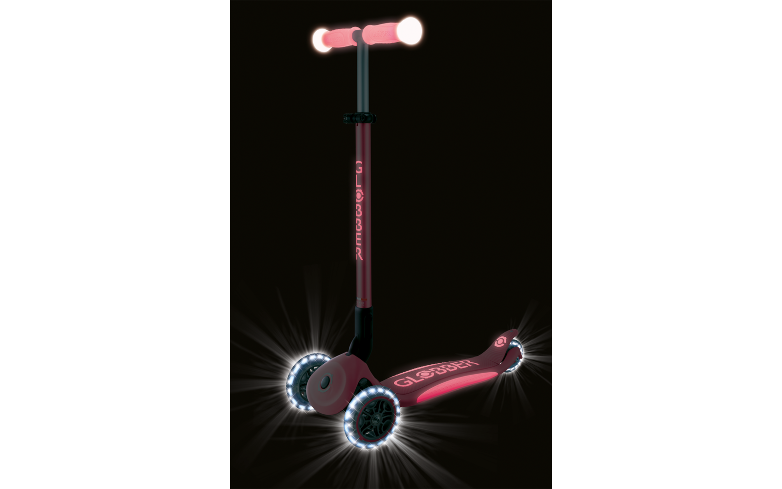 Produktbild Globber Elite Lights Glow Dreirad Scooter h&ouml;henverstellbar mit LED Leuchtrollen 1