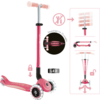 Kleines Produktbild Globber Elite Lights Glow Dreirad Scooter h&ouml;henverstellbar mit LED Leuchtrollen 1