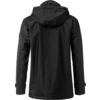 Schwarze Regenjacke mit Kapuze von hinten