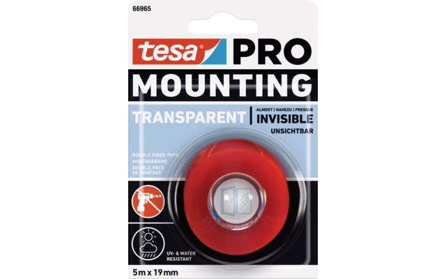 Cinta adhesiva industrial Tesa Mounting PRO transparente 5 mm × 19 mm