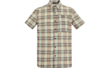 Chemise à manches courtes à carreaux avec patte de boutonnage et poche poitrine, vue de face