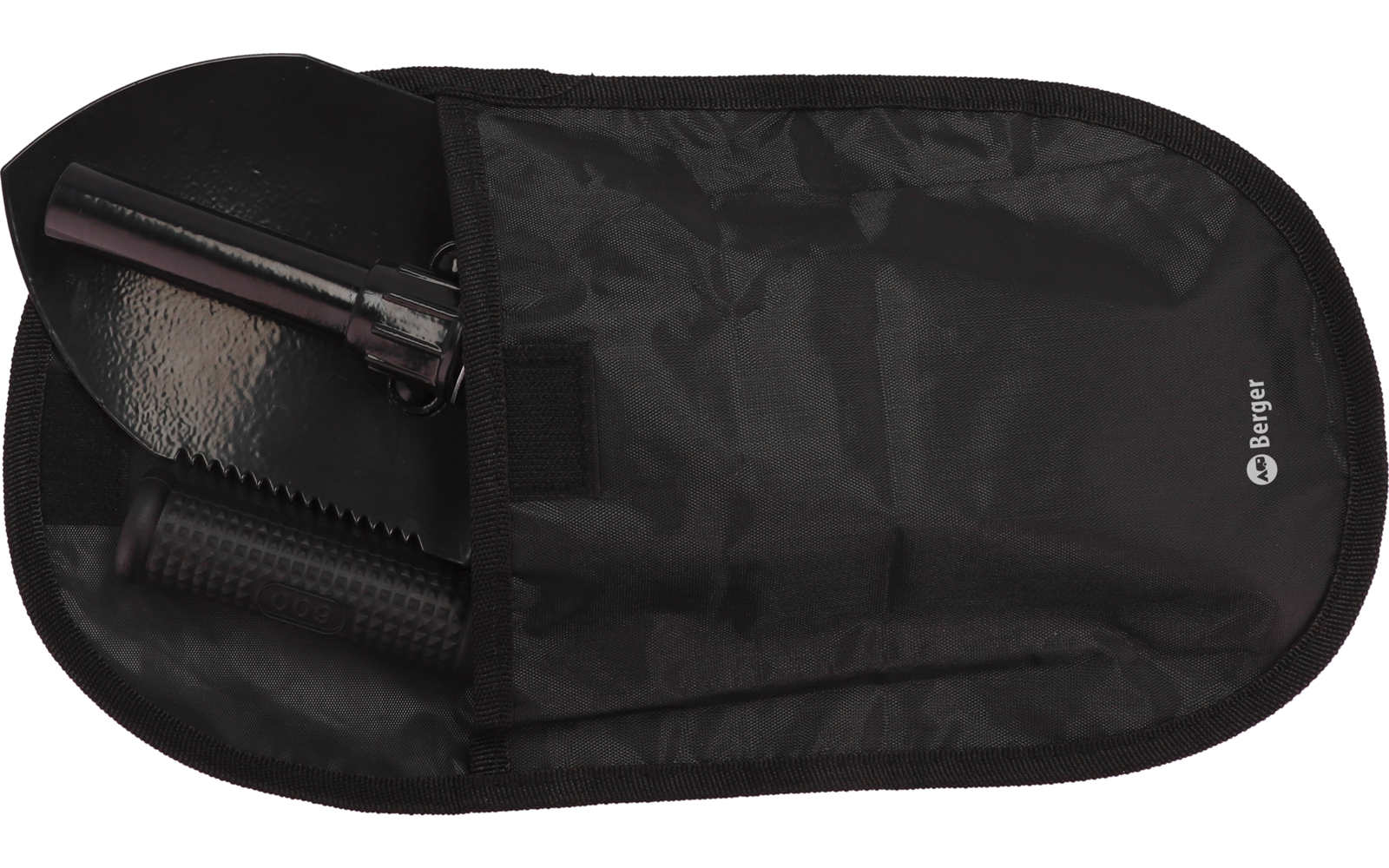 Schwarze Reisetasche mit mehreren Fächern und Reißverschlüssen