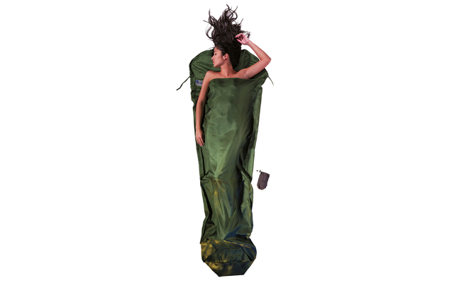 Cocoon inner sleeping bag mummy silk dark olive green