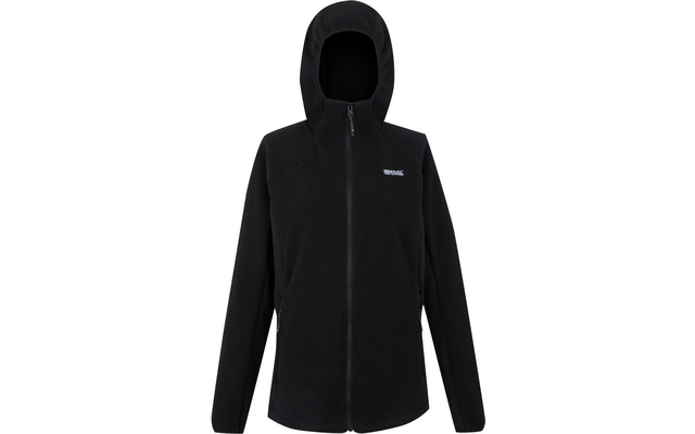 Schwarze Kapuzenjacke mit durchgehendem Reißverschluss