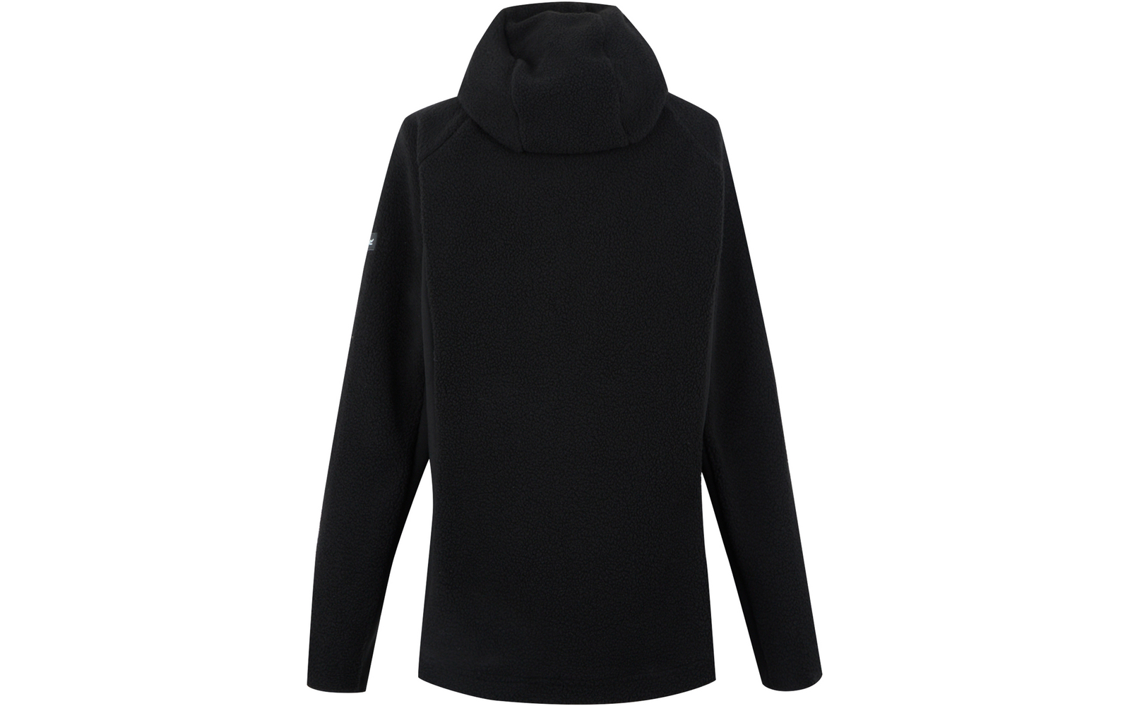 Schwarze Jacke mit Kapuze von hinten