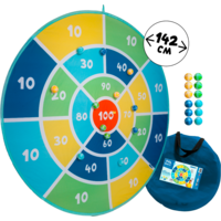 alldoro XXL Dartscheibe f&uuml;r Kinder &Oslash; 142 cm mit 12 Klettb&auml;llen und Tragetasche