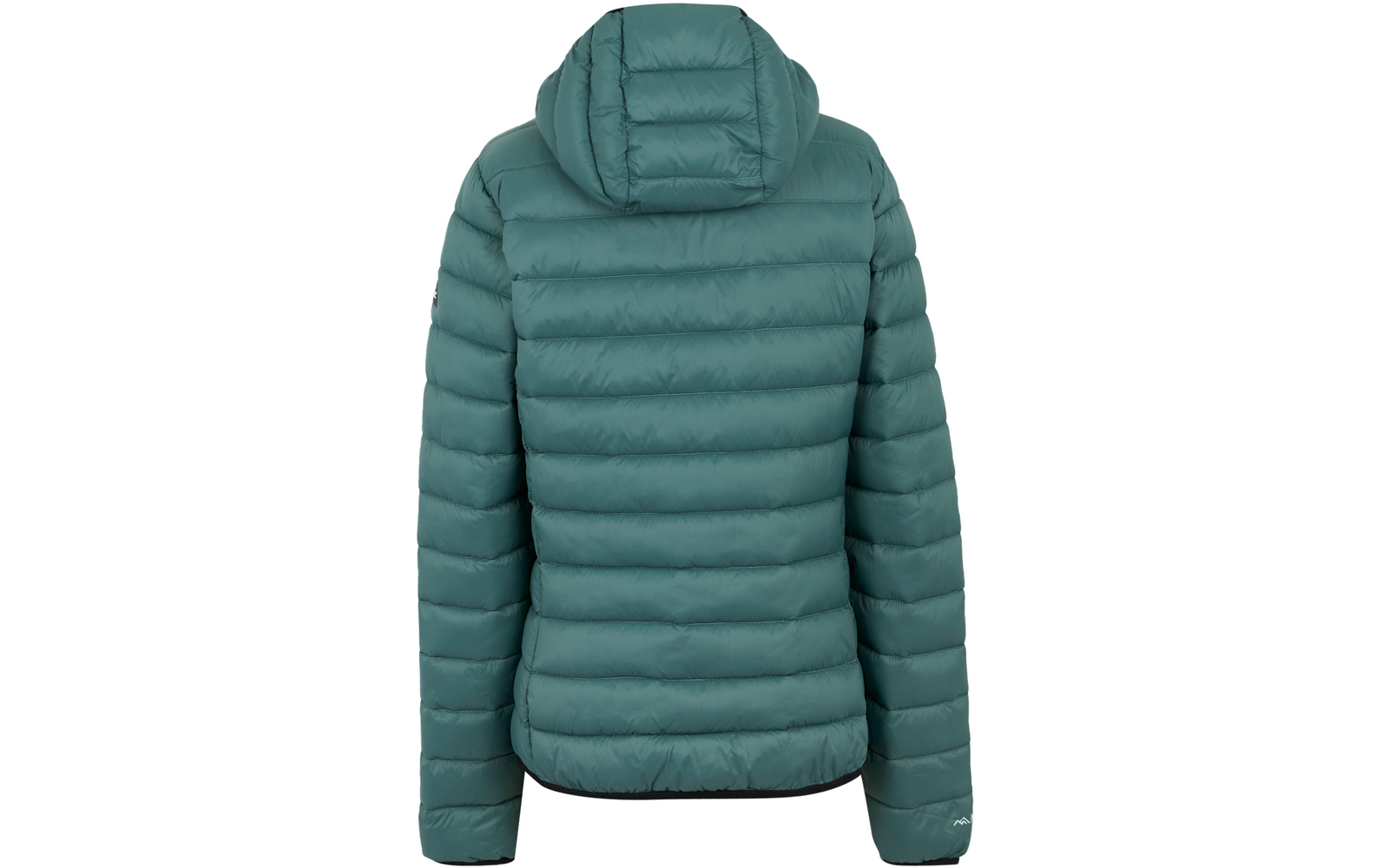 Grüne Steppjacke mit Kapuze, Rückansicht