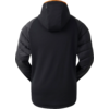 Schwarze Jacke mit Kapuze, Rückansicht