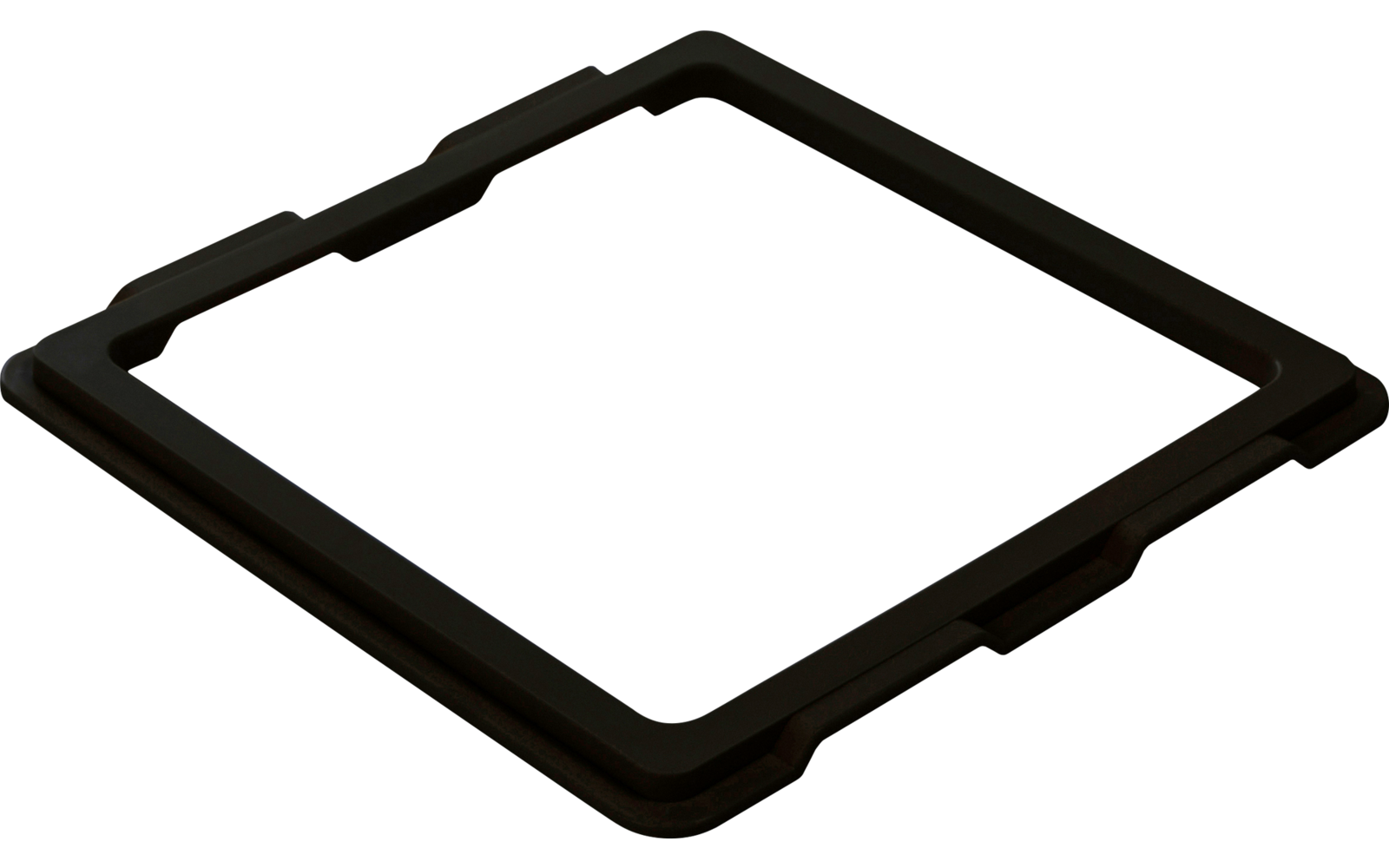 Cadre carré noir avec coins arrondis sur fond blanc