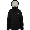 Schwarze Daunenjacke mit Kapuze und durchgehendem Reißverschluss