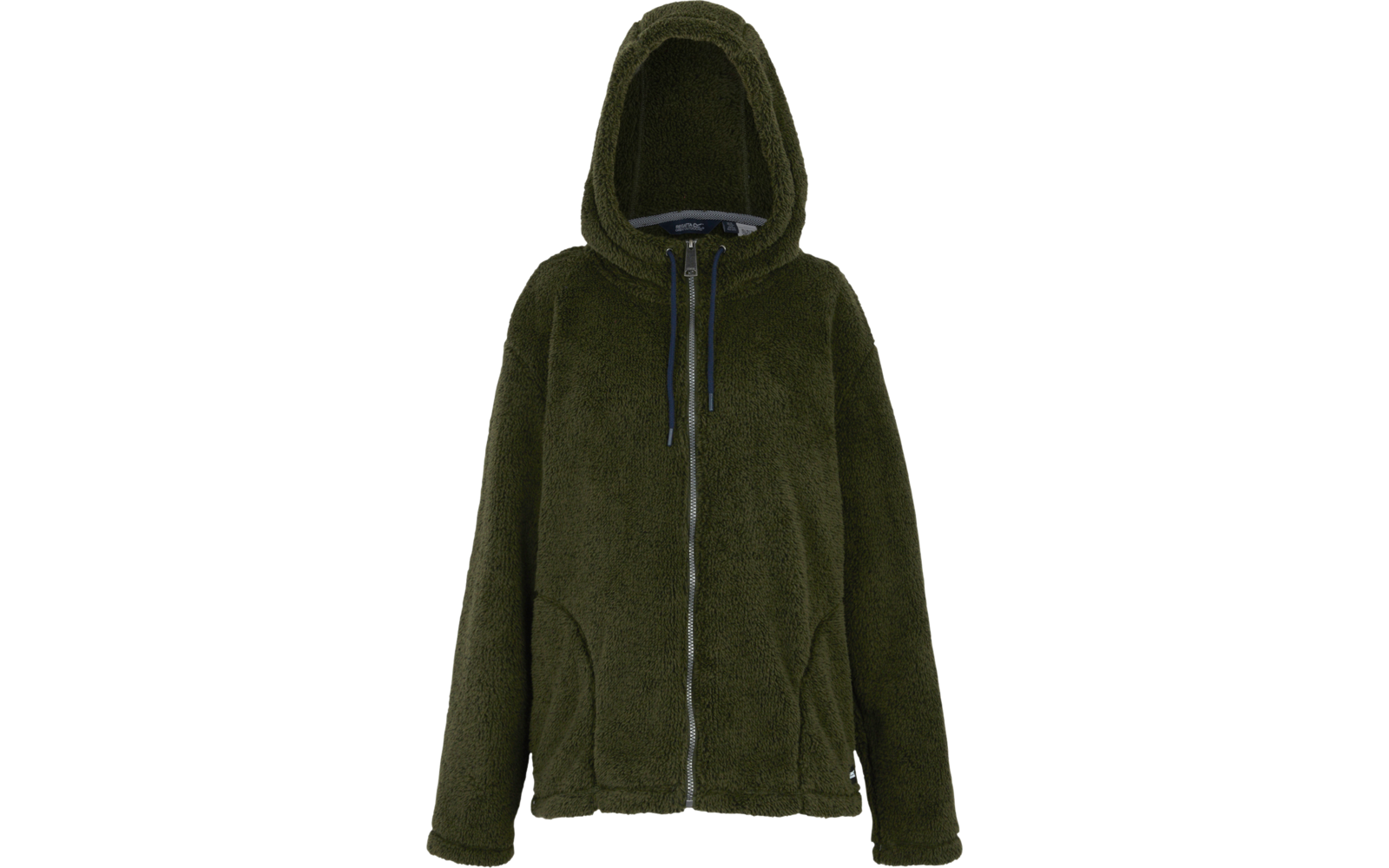 Grüner Kapuzenpullover mit Reißverschluss, Vorderansicht