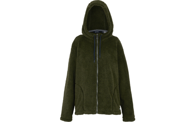 Grüner Kapuzenpullover mit Reißverschluss, Vorderansicht